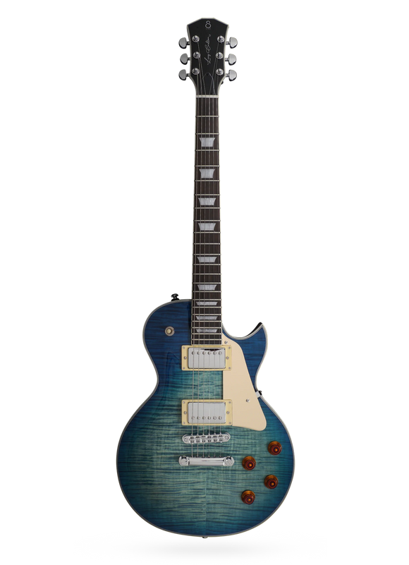 Sire L7 Larry Carlton Single-Cut Electric Guitar, Transparent Blue