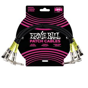 Ernie Ball 1' Angle / Angle Patch Cables - 3 Pack Black