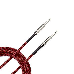 D'Addario Braided 20' Instrument Cable Red