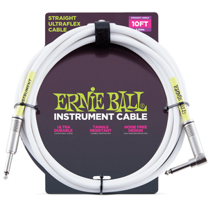 Ernie Ball 10' Straight/Angle Instrument Cable - White