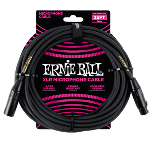 Ernie Ball 25' Mic / Microphone XLR Cable - Black