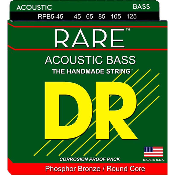 DR Strings RPB5-45 RARE 5-String Acoustic Bass Strings, 45-125