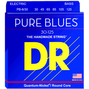 DR PB6-30 Pure Blues Quantum-Nickel Bass Strings for 6-String 30-125